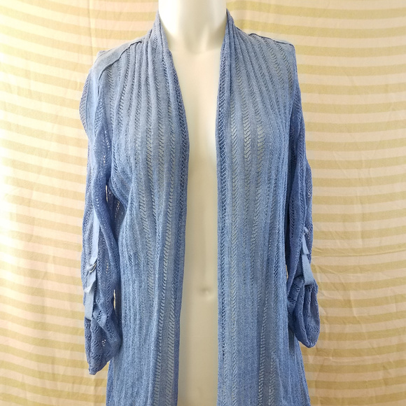 NIC + ZOE Sheer Nights Cardigan Duster Open Front - Picture 4 of 8